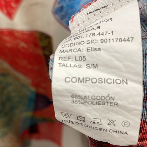 Elisa Maxi Dress Leaf Print Womens S/M V Neck Drawstring Bodice Lightweight Pant - Picture 8 of 9